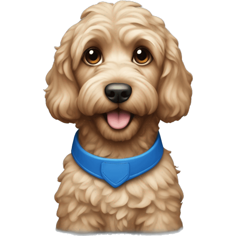 Cockapoo with blue collar emoji