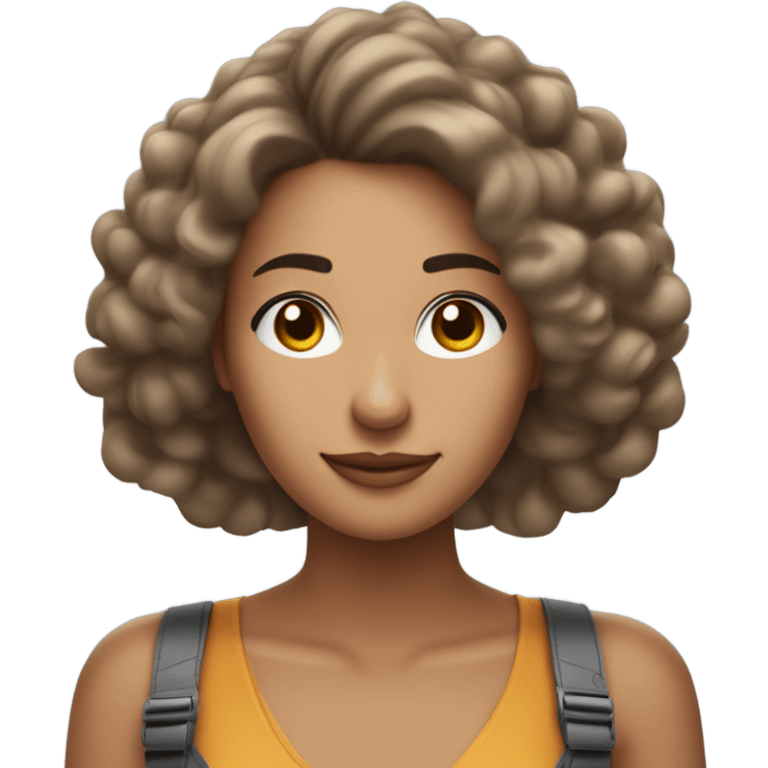 Mujer blanca con cabello castaño utilizando una secadora Dyson en su cabello emoji