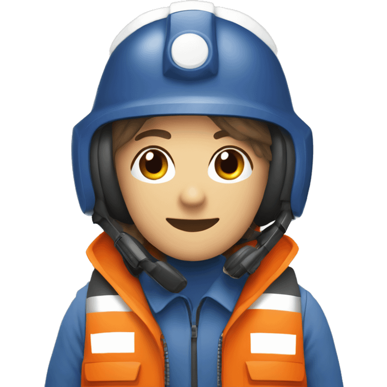 protection civile casque blanc habits orange et bleu  emoji