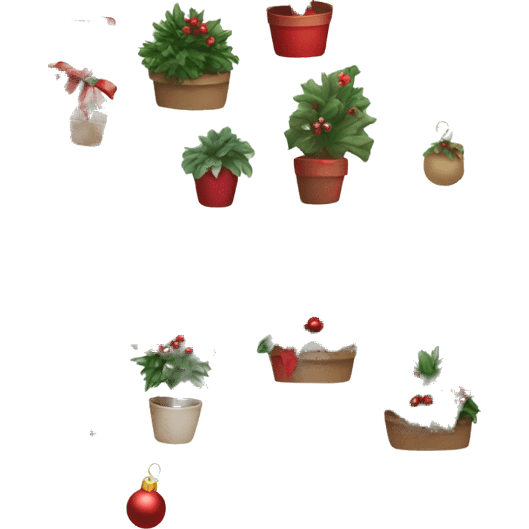 Christmas decorated house plants emoji