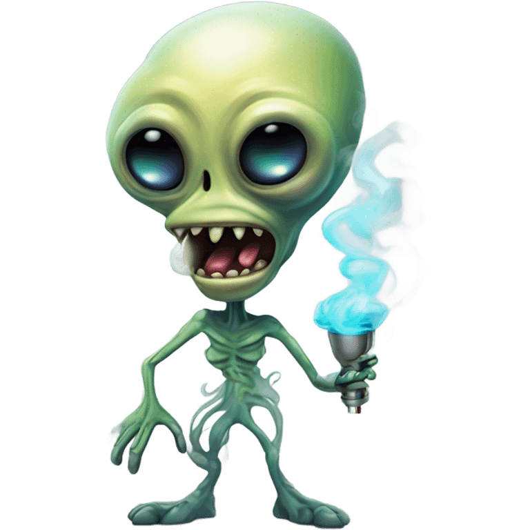 Alien smoking emoji