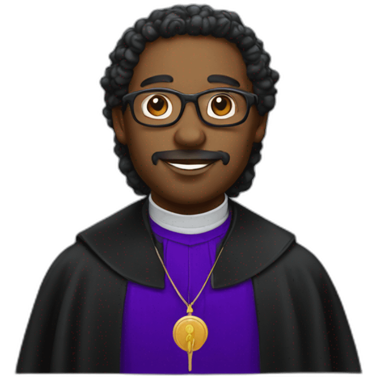 Black curlier priest emoji