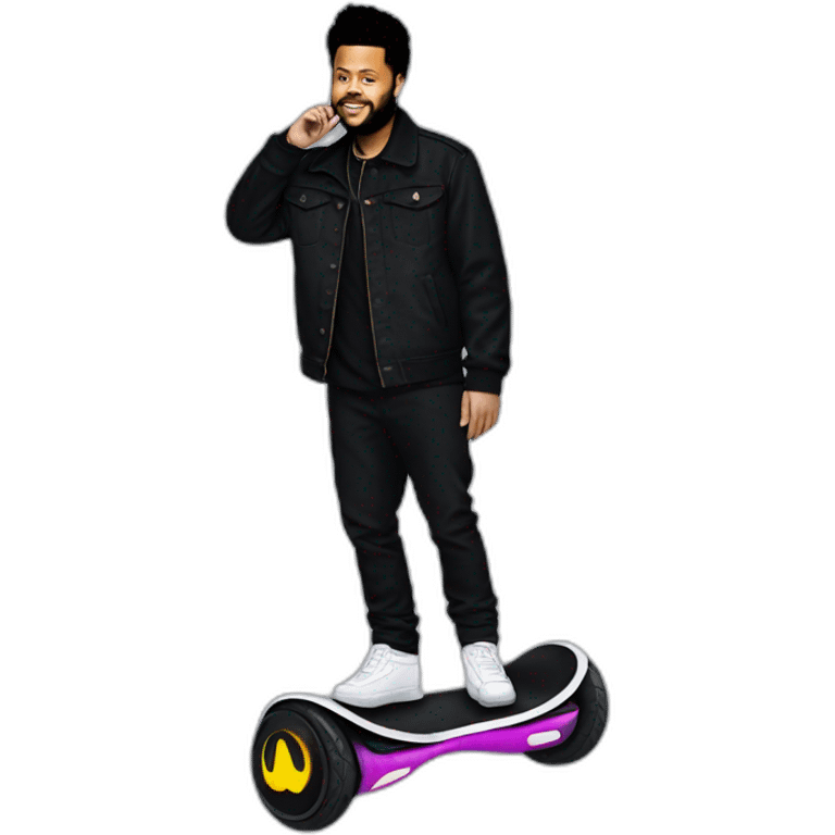 The Weeknd on a hoverboard emoji