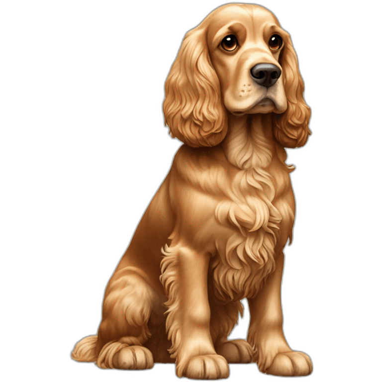 Dog-golden-english-cocker-spaniel-full-body-standing emoji