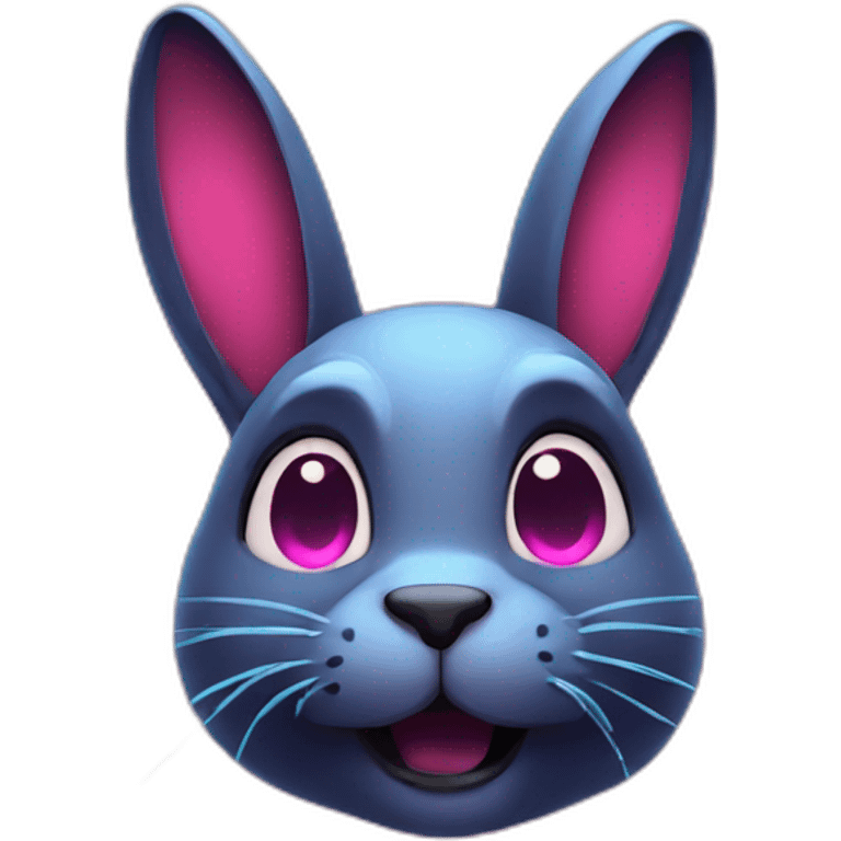 neon rabbit precaution emoji