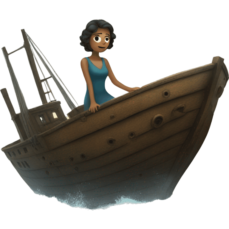 woman on a sinking ship emoji