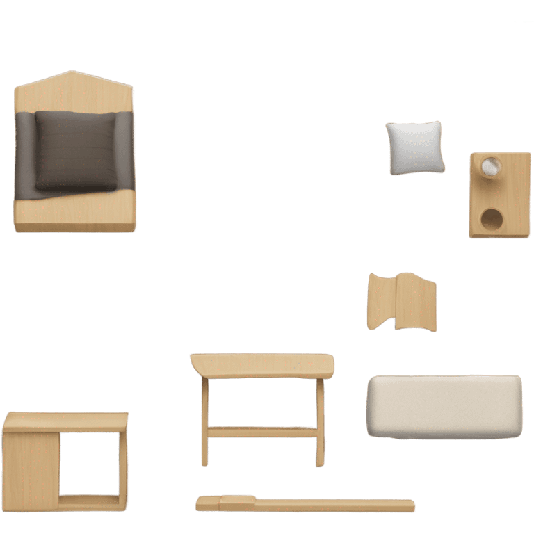 Small modern house made wood emoji