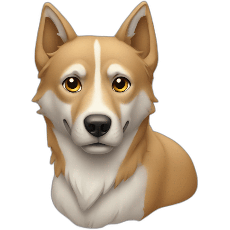 chien avec une tete de loup emoji