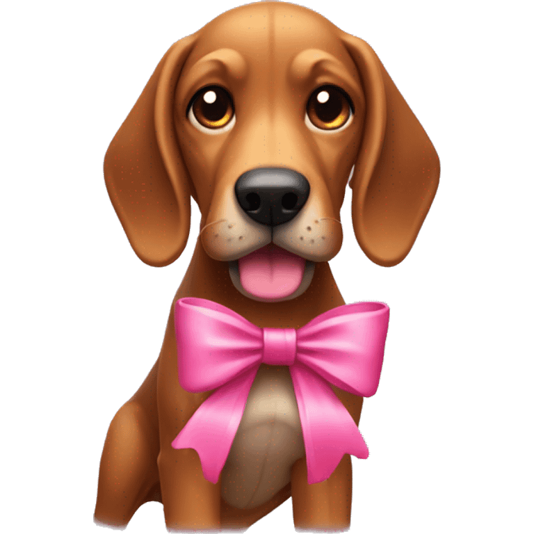 Blood hound with pink bow emoji