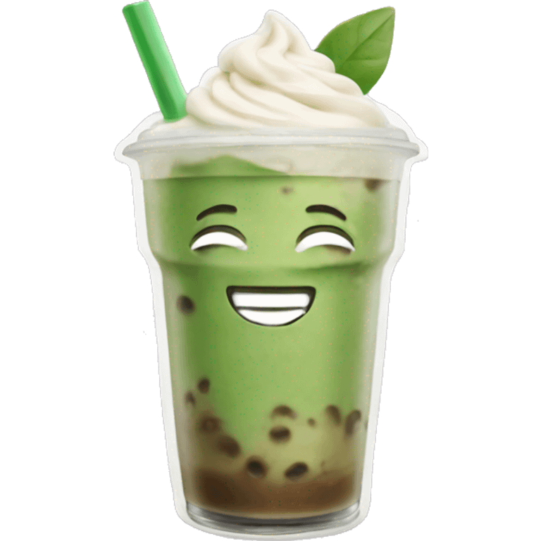 An iced matcha latte  emoji