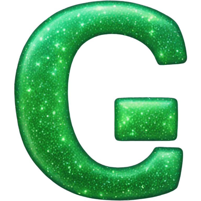 green glowing Glitter letter G emoji