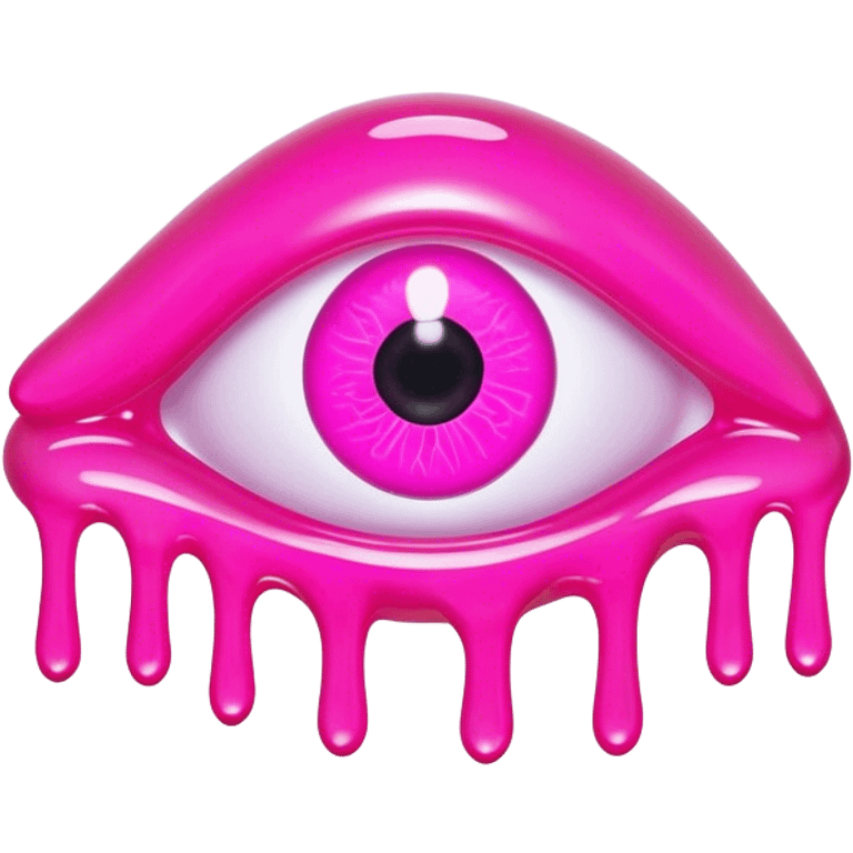 gummy pink neon melted eye emoji