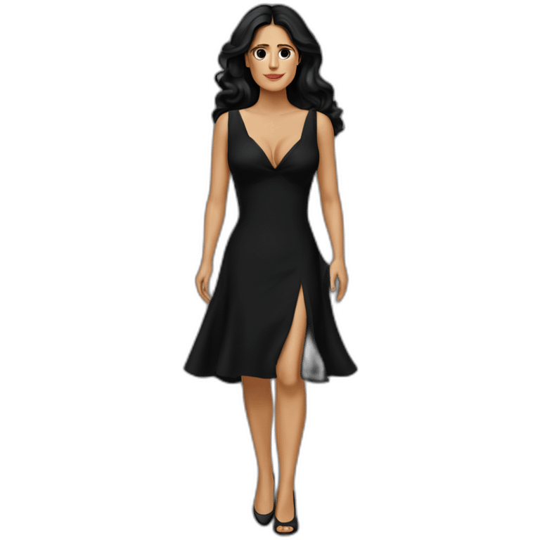 salma hayek black dress emoji