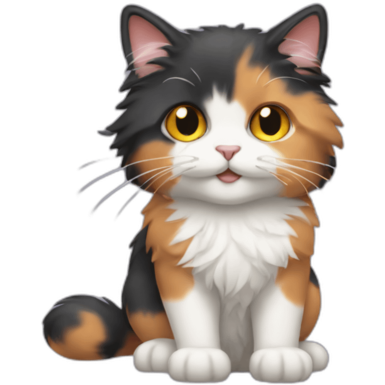 Fluffy calico cat emoji