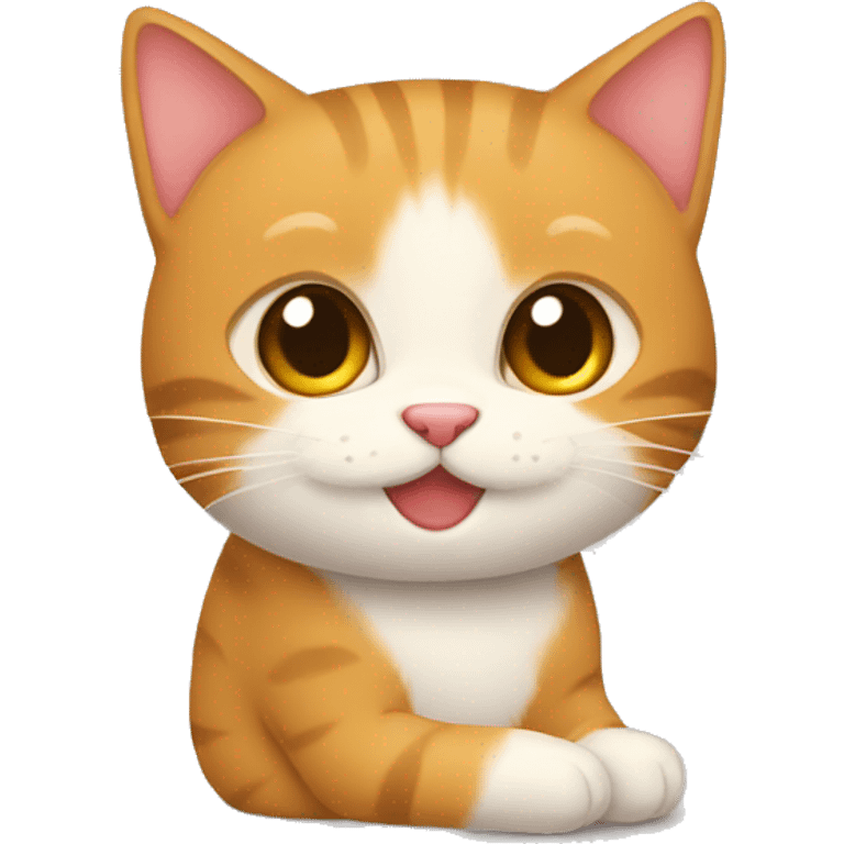 Un chat qui fait un calin a un coeur emoji