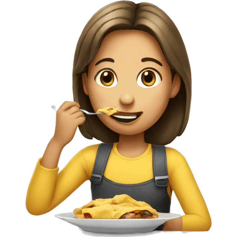 girl eating emoji