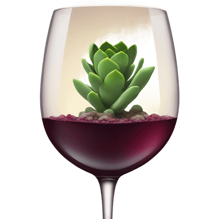 Succulent growing out of wine glass emoji