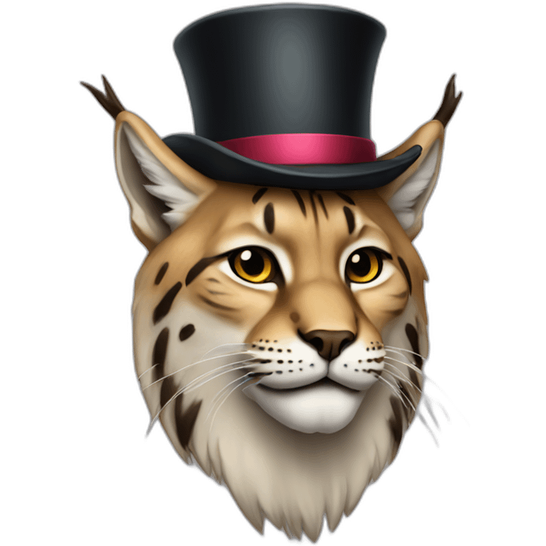 lynx with a top hat emoji