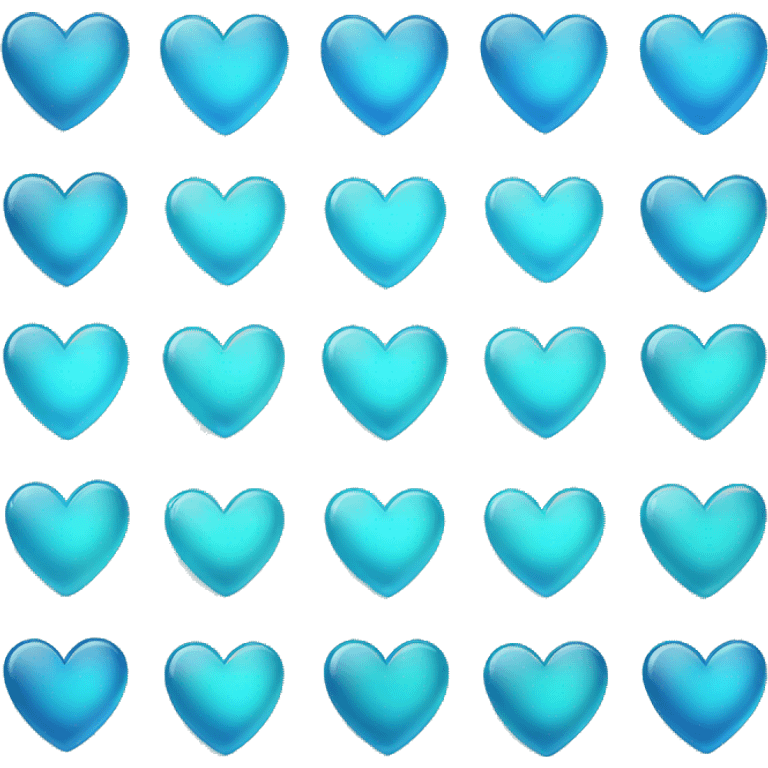 Blue and aqua shiny glass heart emoji