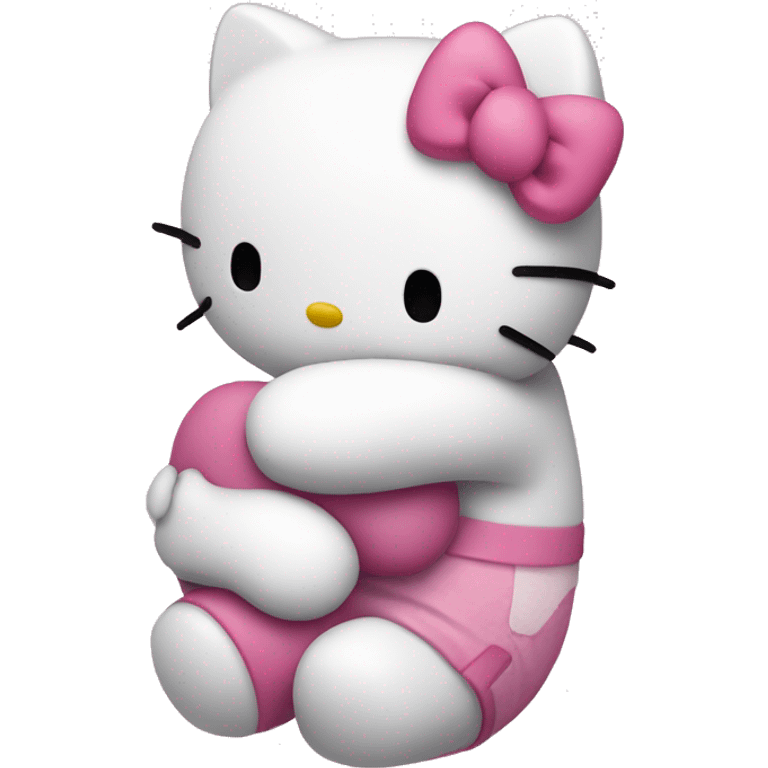 Hello kitty hugging plusheen  emoji