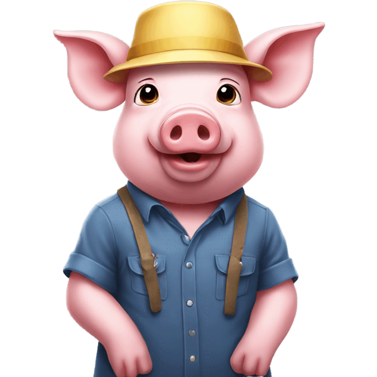 pig wearing bucket hat emoji