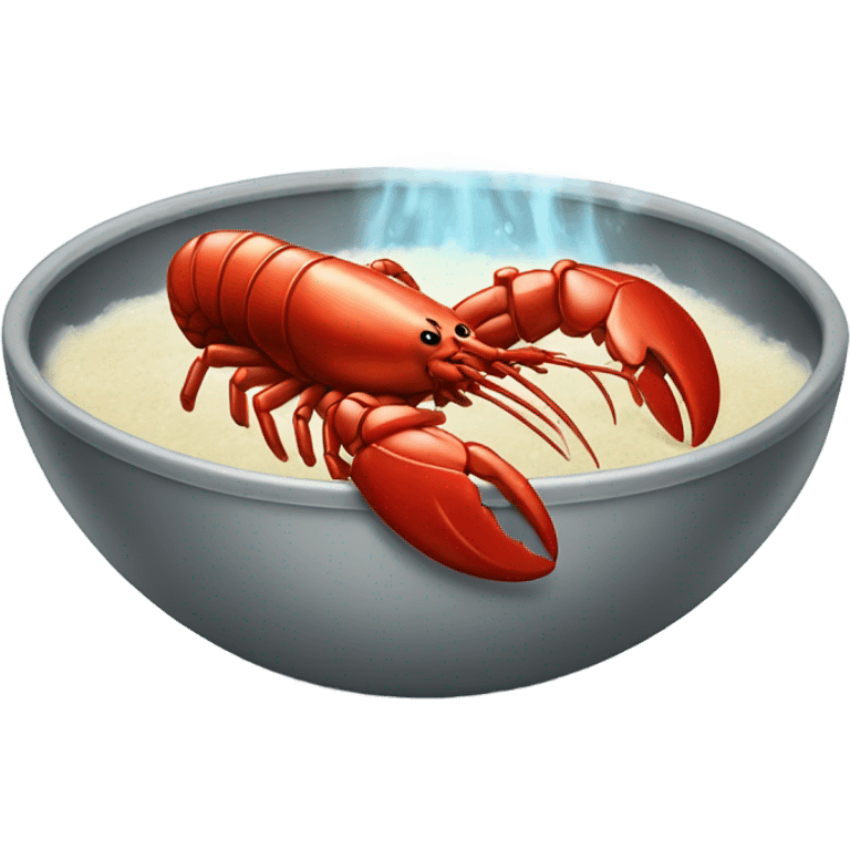 Lobster inside of a bowl boiling emoji