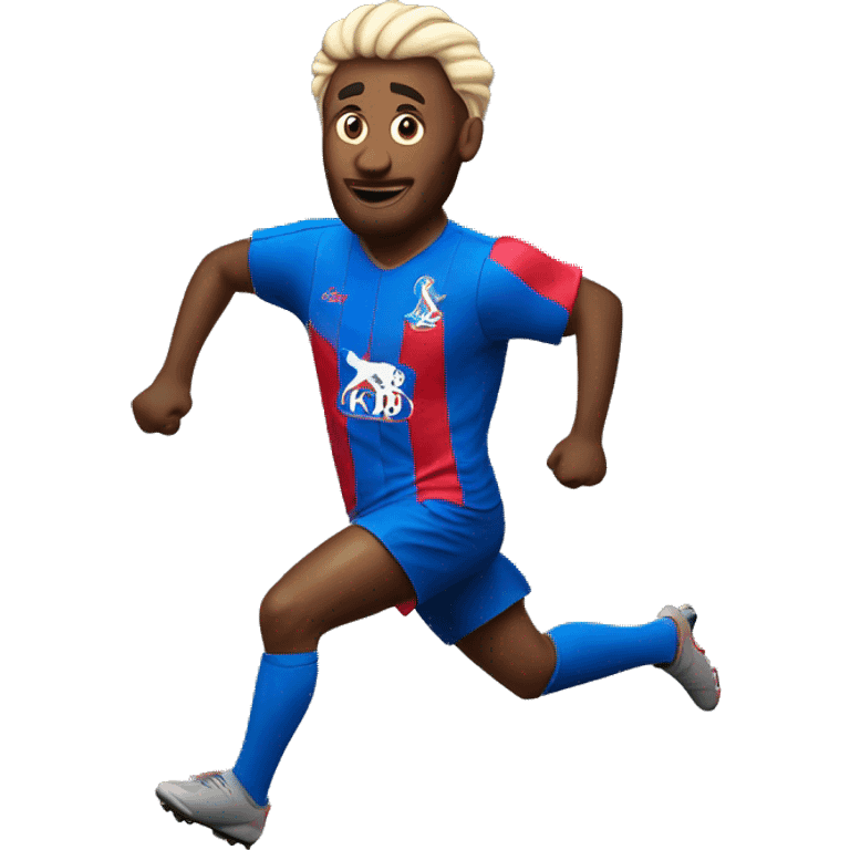 a running footballer with a crystal palace kit on emoji