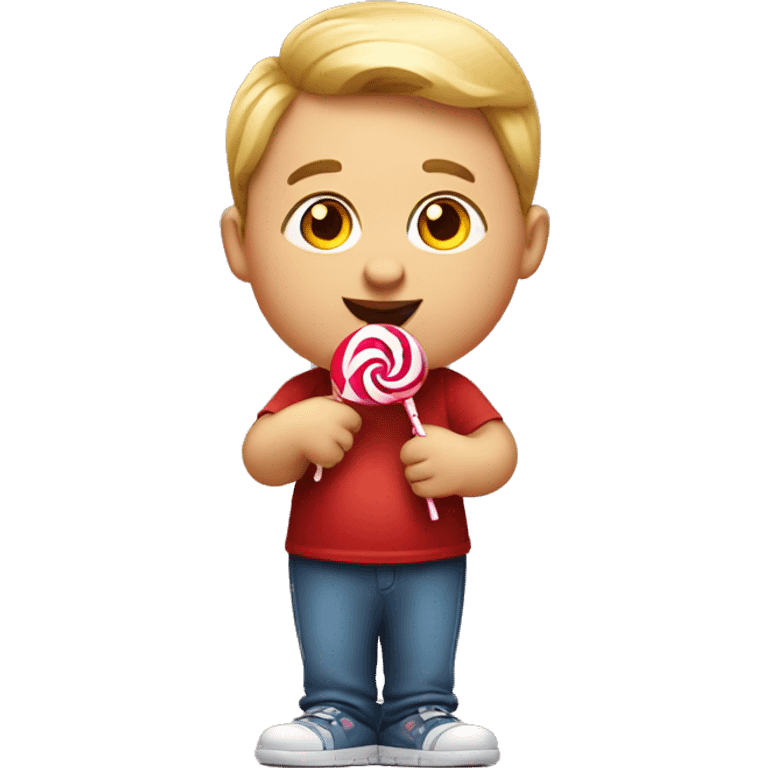 Little fat boy with lollipop  emoji