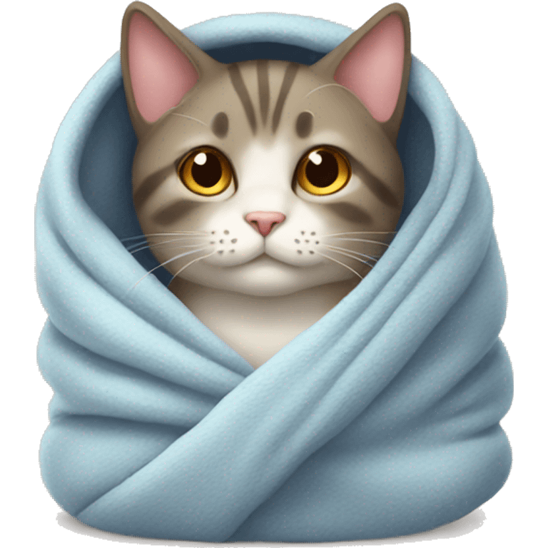 cat cozy in blanket emoji