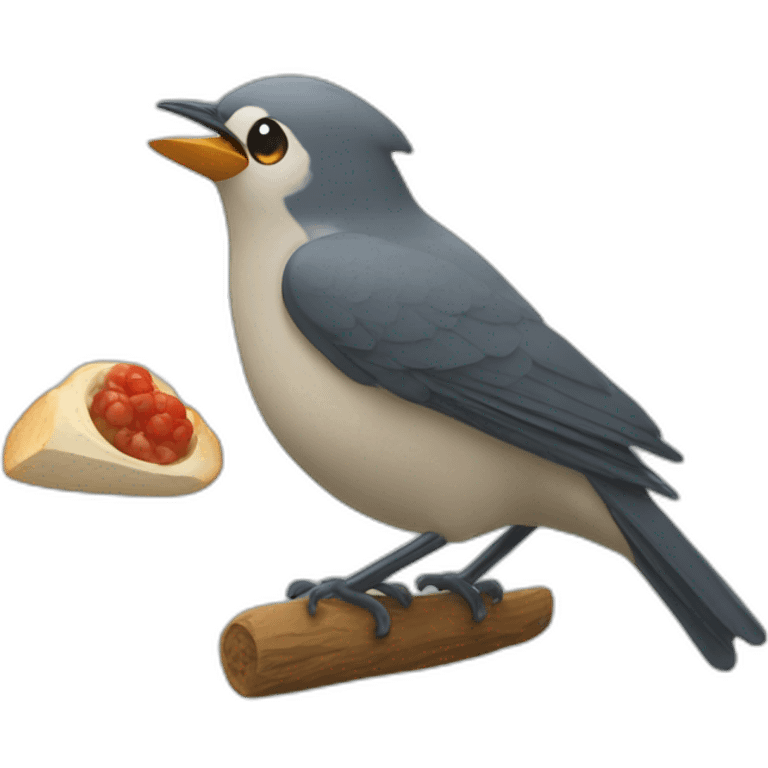 Chat qui mange un oiseau emoji