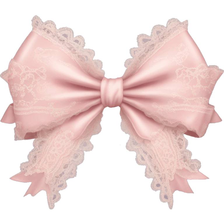 vintage rococo light pink bow with lace and frills emoji