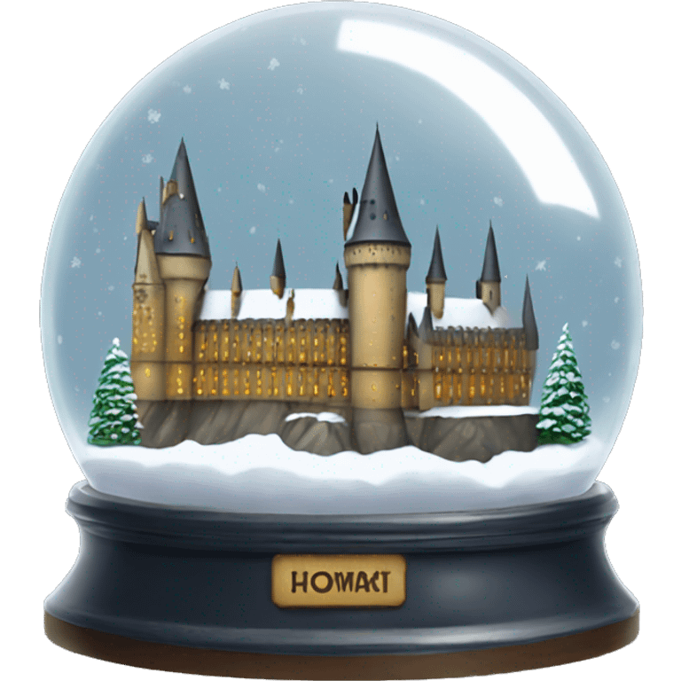 hogwarts , snow globe, 4k, no background emoji