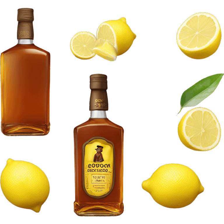 Bourbon, ginger, lemon label  emoji