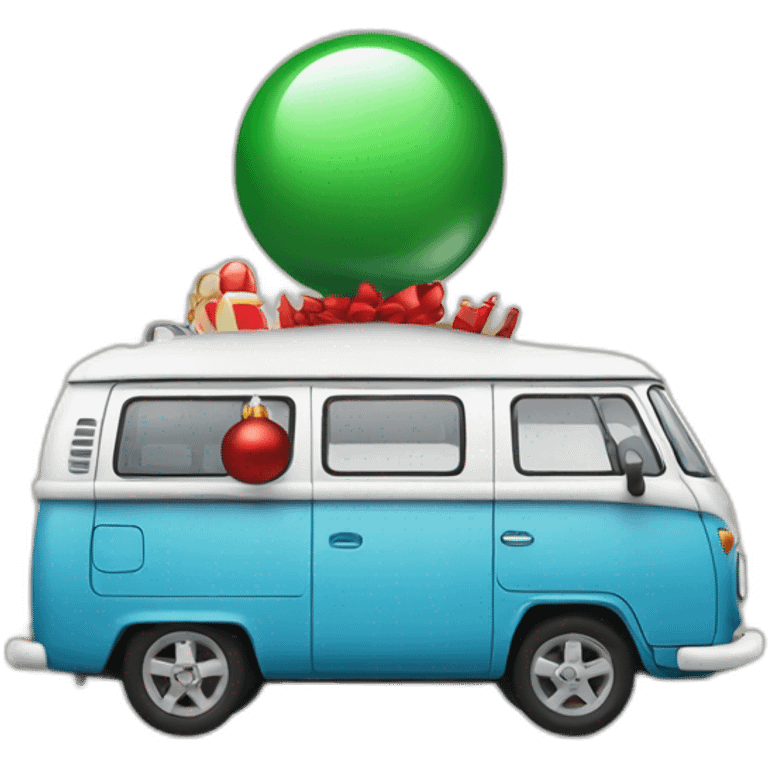 Campervan with Christmas Balls emoji