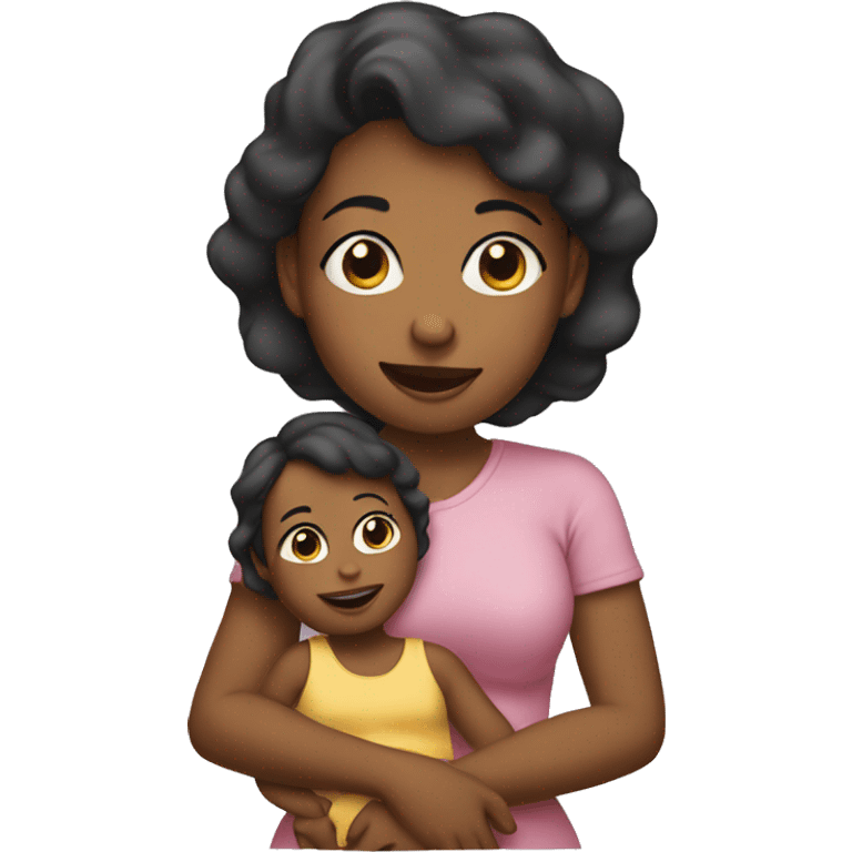 woman holding a girl toddler  emoji