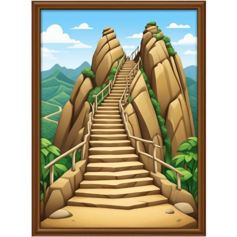 Guatapé Rock Landmark Emoji – Depicting the monolithic rock with its zigzagging staircase. emoji