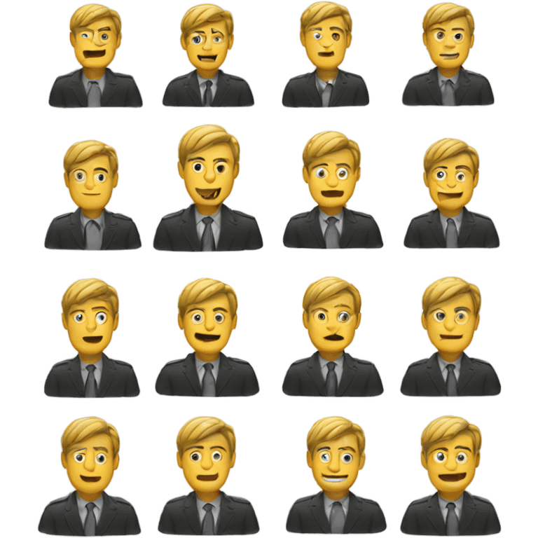 Male director emoji giving instructions to people. emoji