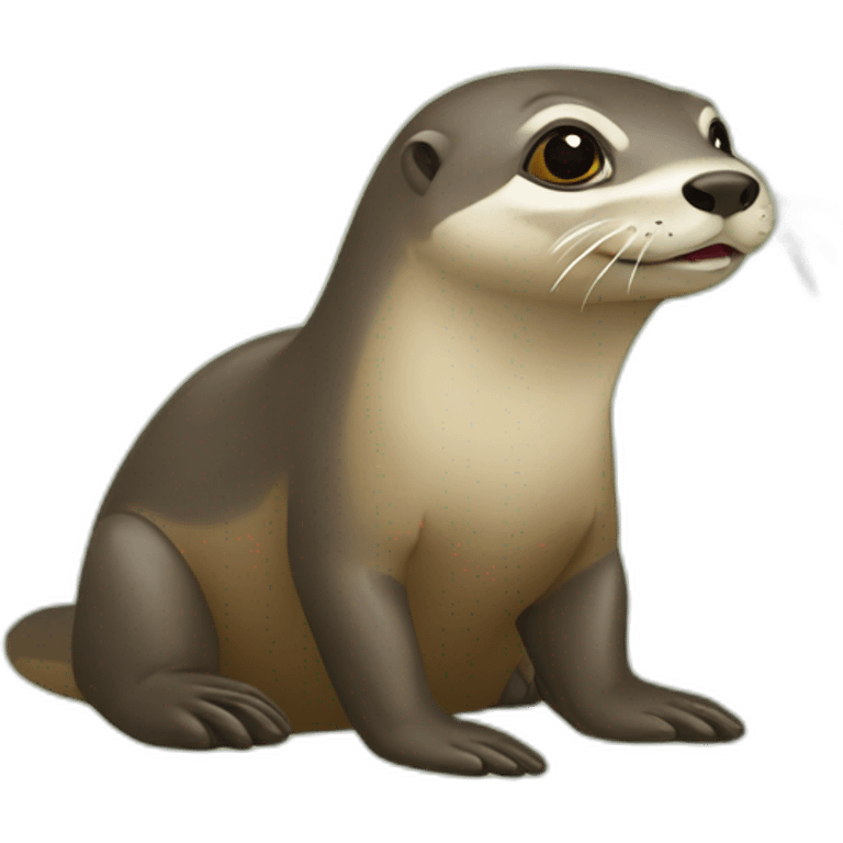 Loutre sur tortue emoji