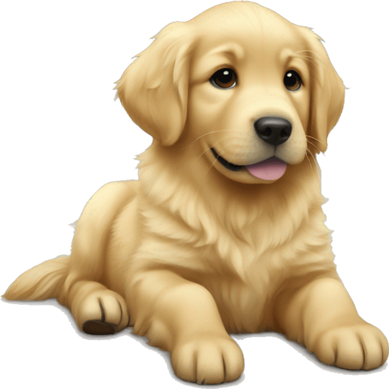 Golden retriever puppy in love  emoji