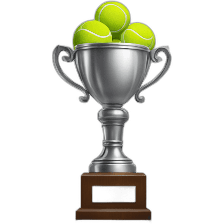 champion trophy with tennis balls inside emoji