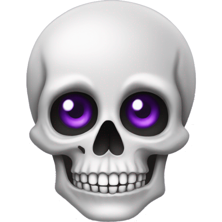 skull emoji but coquette with purple eyes  emoji