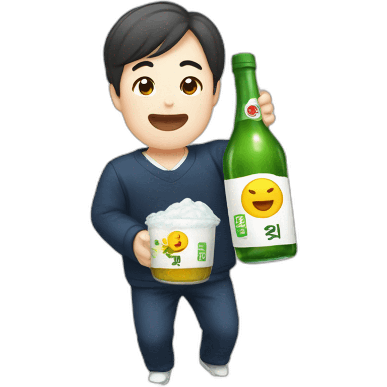 Coreano bebiendo soju emoji