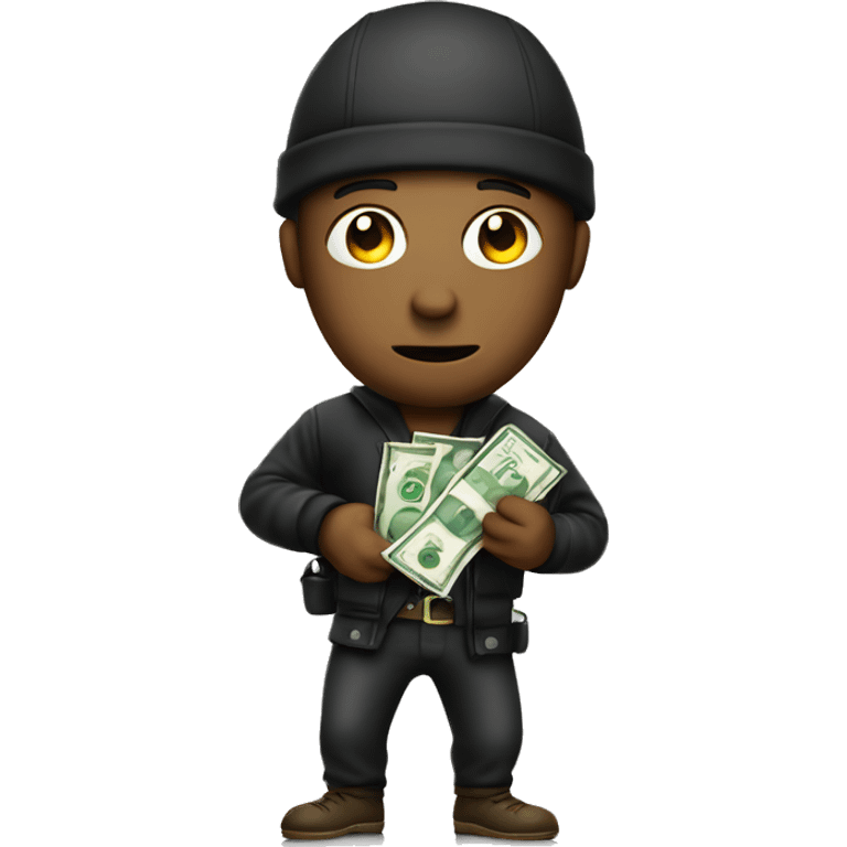 Robber holding money bag emoji