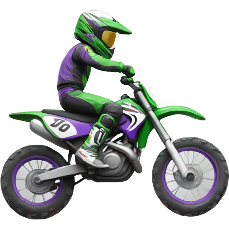 motocross man in green and purple emoji