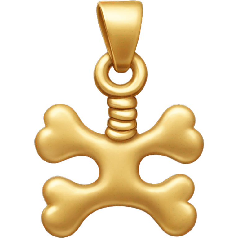 Golden bone-shaped Pendant  emoji