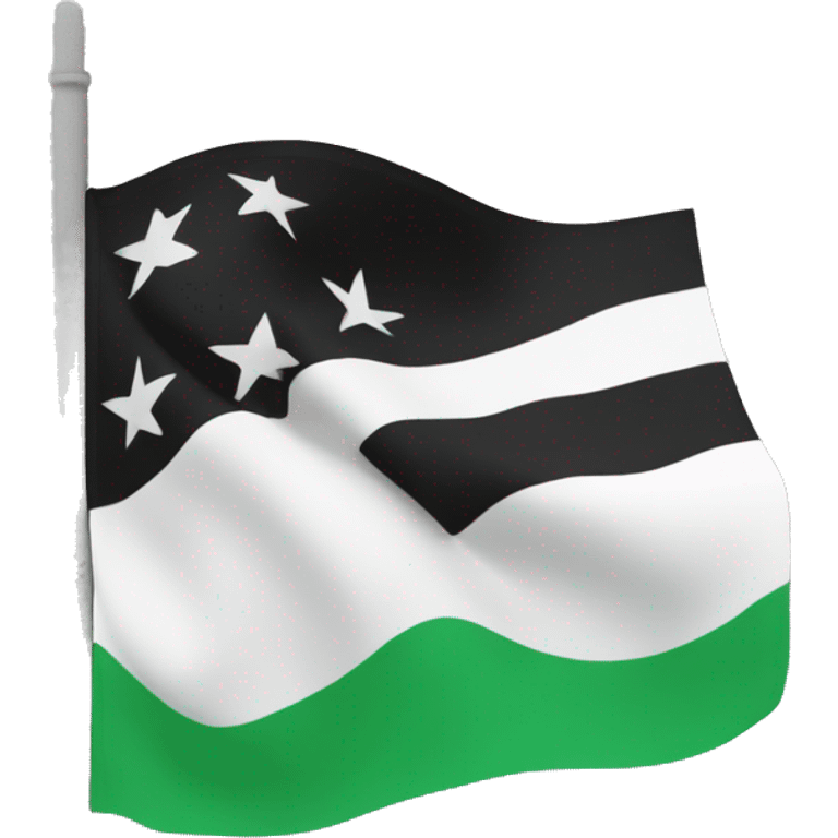 Bandera de Krovia con colores negro, Blanco yverde emoji