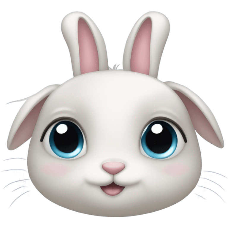 Cute bunny with watery eyes emoji