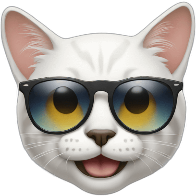 Crying and laughing cat wearing sunglasses emoji