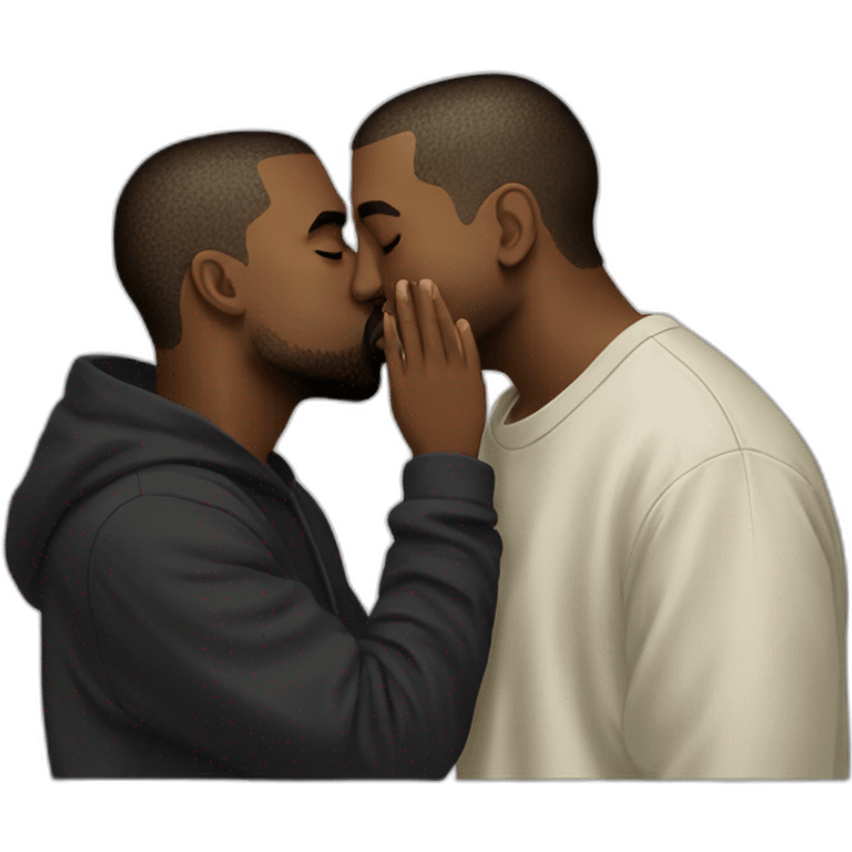 kanye west kissing kanye west emoji