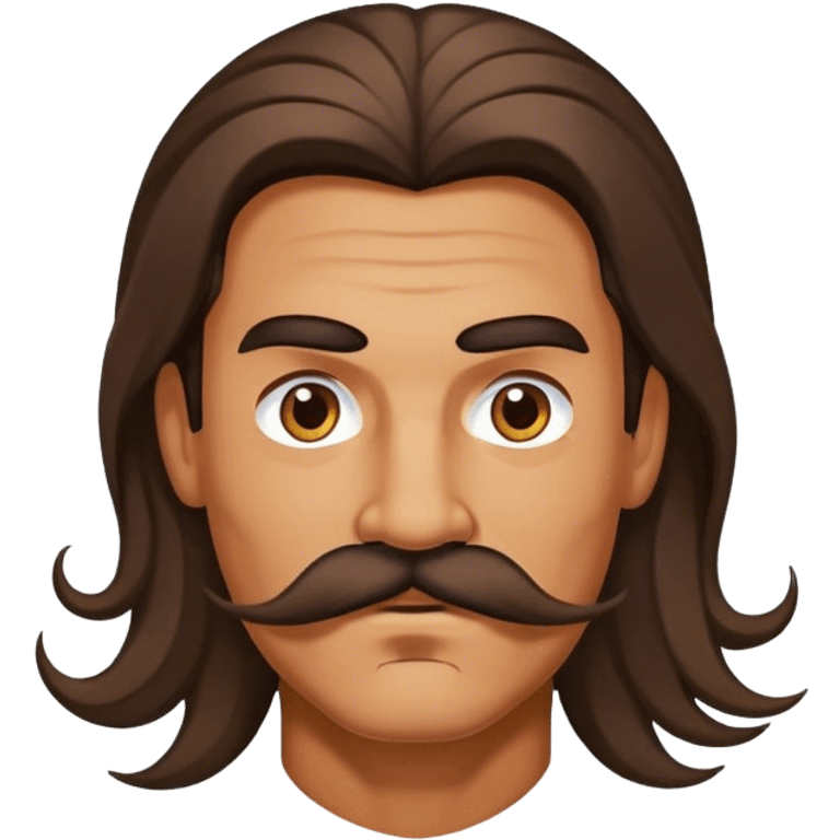 edgy man with long hair and a mustache tan  emoji